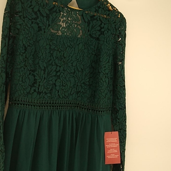 TRUTH & FABLE green Lace A-Line Cocktail Dress - Picture 5 of 8